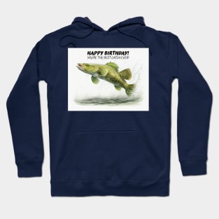 Happy Birthday Cod Fish Watercolor Hoodie